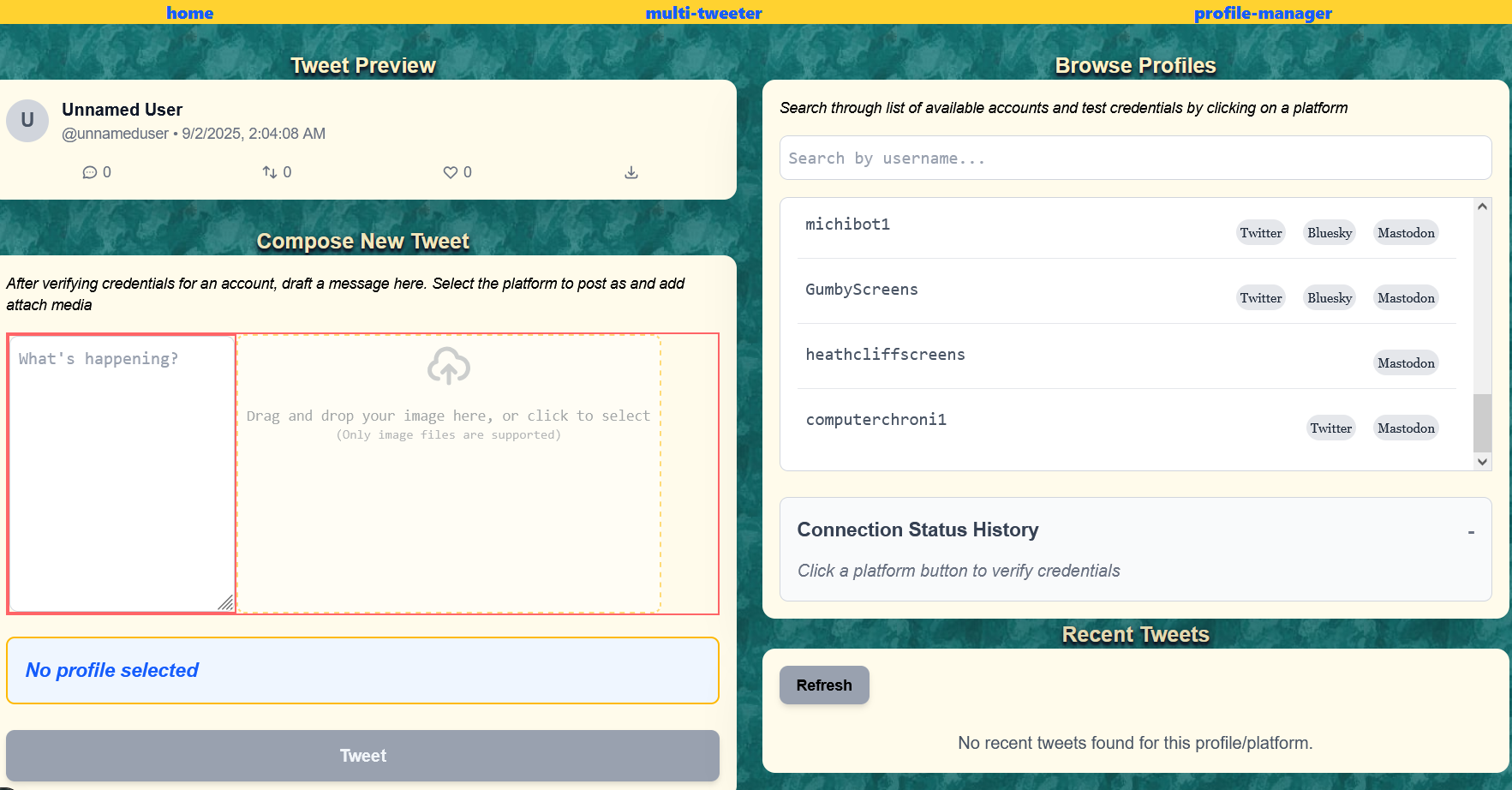 Interface for the app I described above