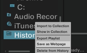 Where to find the export options in Traktor