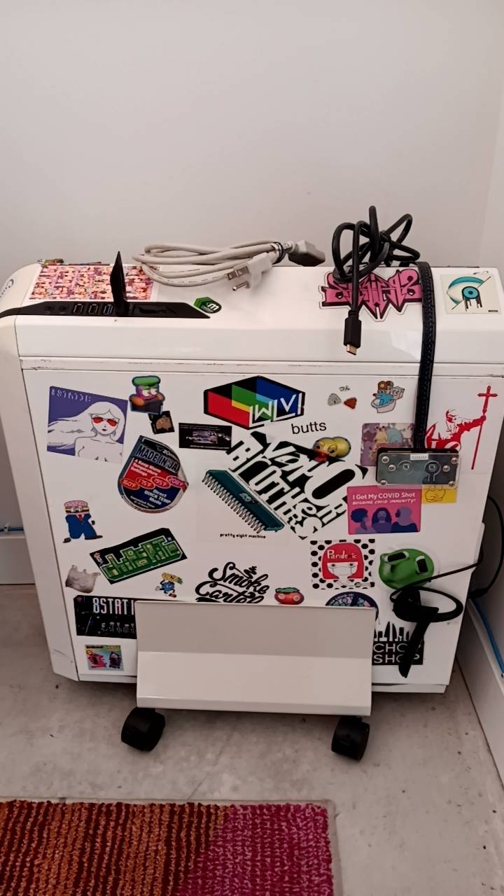 the backside of this old clunker. at least it's on wheels!